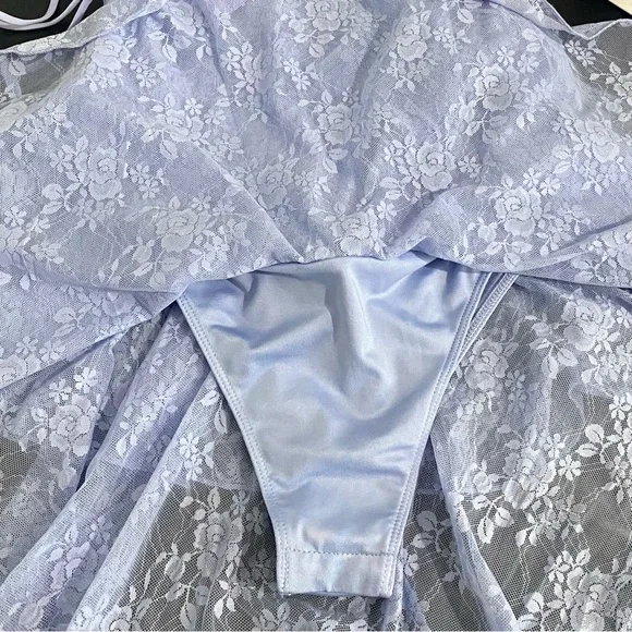 Outcast Dylan Bustier Lace Mesh Mini Dress New Lilac - Picture 9 of 13